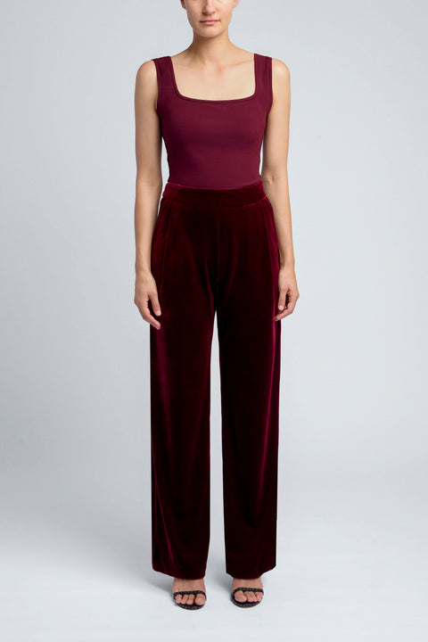 VELVET PLEAT PANT