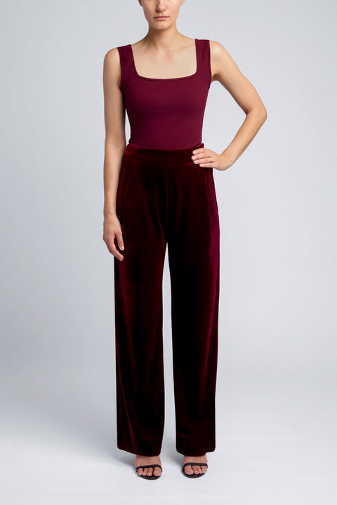 VELVET PLEAT PANT