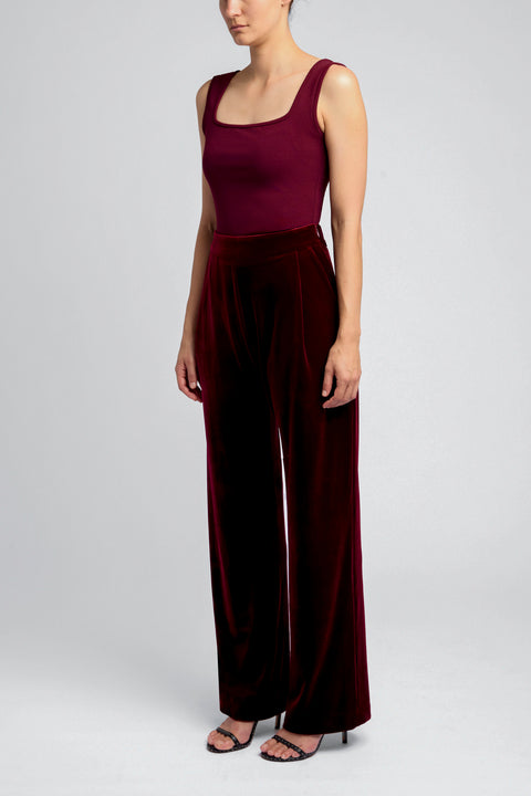 VELVET PLEAT PANT