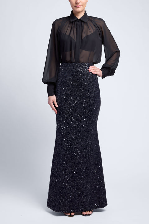 FISHTAIL SEQUIN SKIRT