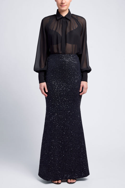 FISHTAIL SEQUIN SKIRT
