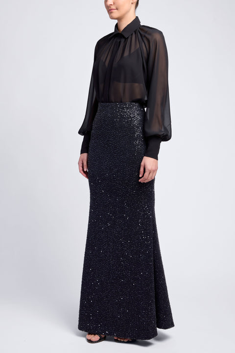 FISHTAIL SEQUIN SKIRT