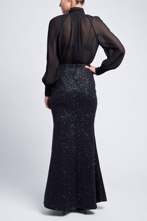 FISHTAIL SEQUIN SKIRT