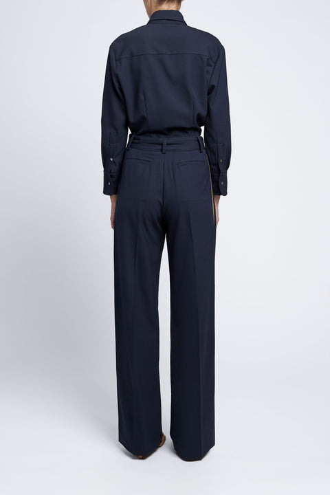 CLASSIC PLEAT PANT / GREEN STRIPE
