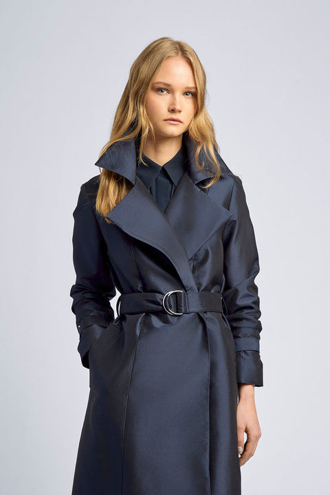NOW AND FOREVER SILK TRENCH COAT