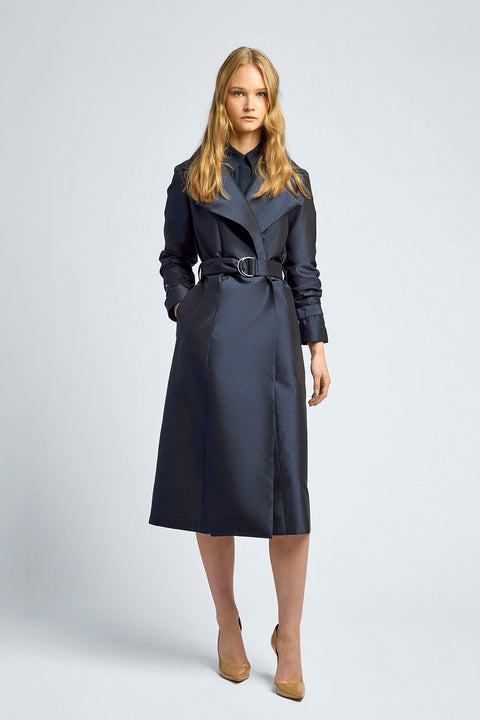 NOW AND FOREVER SILK TRENCH COAT