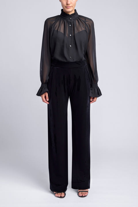 VELVET PLEAT PANT