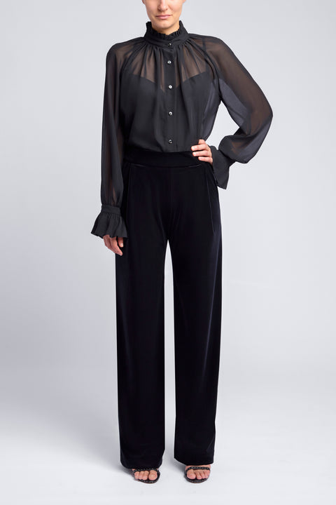 VELVET PLEAT PANT