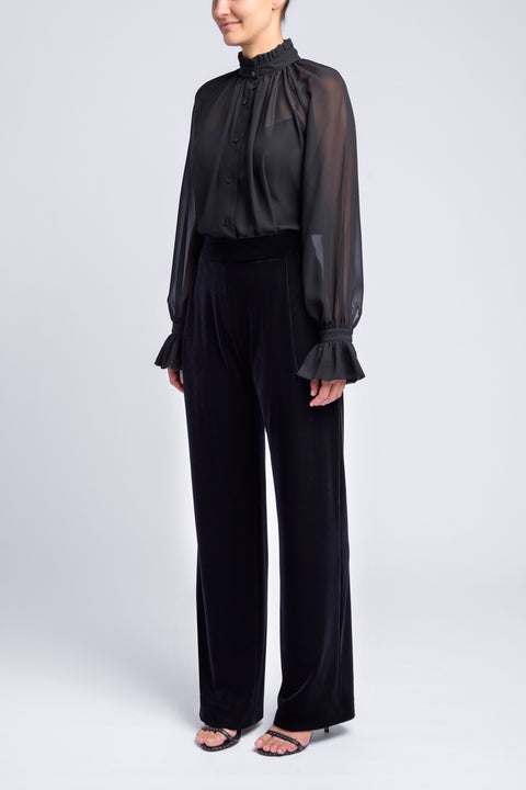 VELVET PLEAT PANT