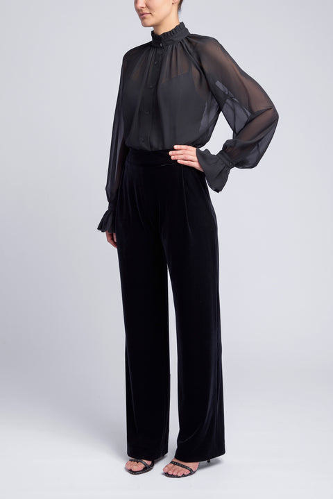 VELVET PLEAT PANT
