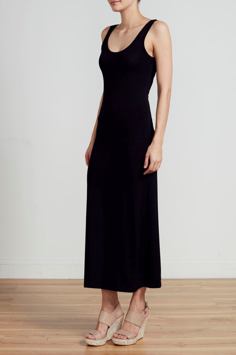 CLASSIC LONG LINE TANK DRESS - BLACK