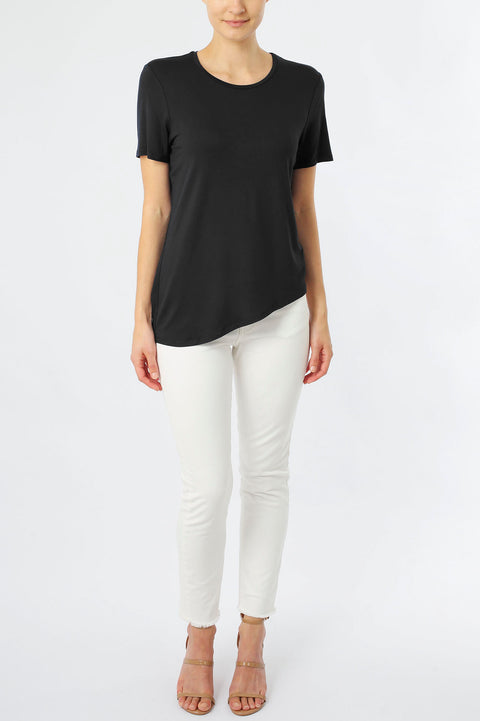 ASYMMETRICAL T-SHIRT - BLACK