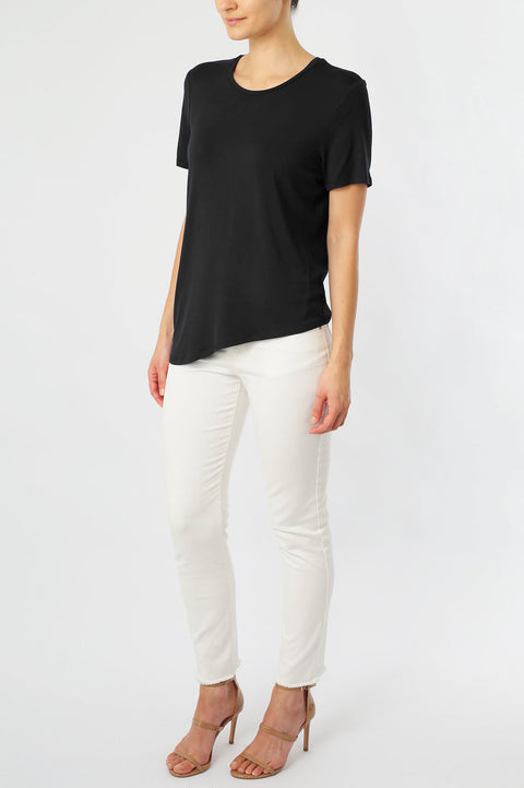 ASYMMETRICAL T-SHIRT - BLACK