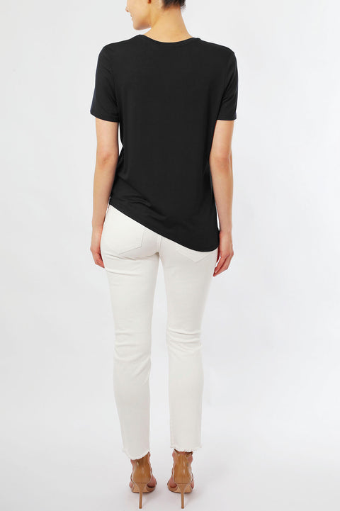 ASYMMETRICAL T-SHIRT - BLACK