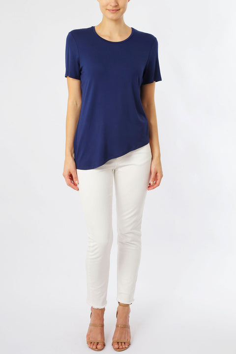 ASYMMETRICAL T-SHIRT - NAVY