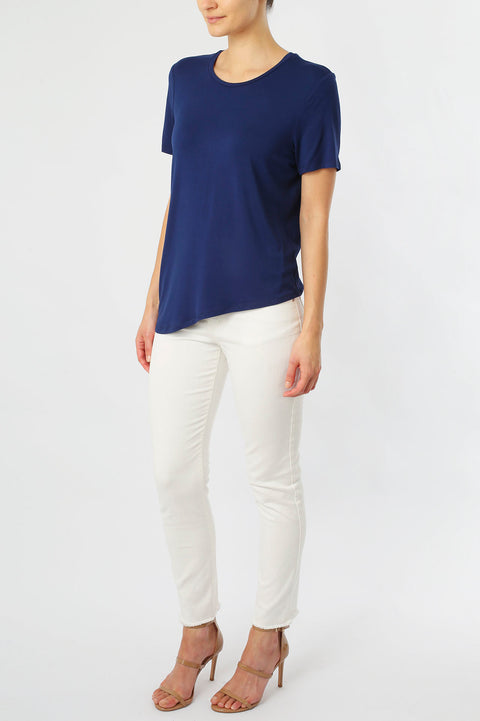 ASYMMETRICAL T-SHIRT - NAVY