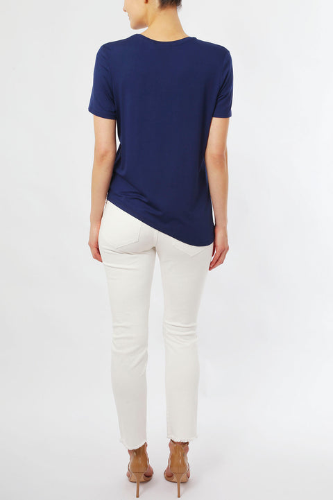 ASYMMETRICAL T-SHIRT - NAVY