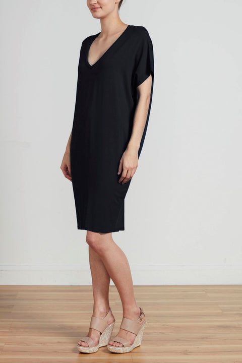 RELAXED FIT V NECK DRESS