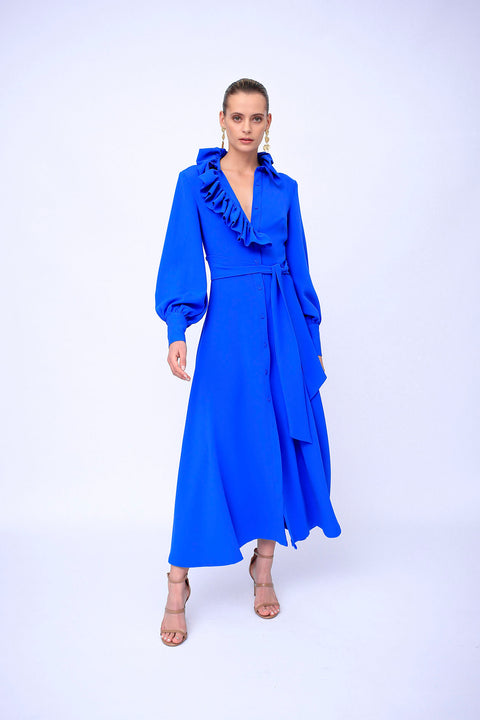 ROYAL RUFFLE SHIRT DRESS