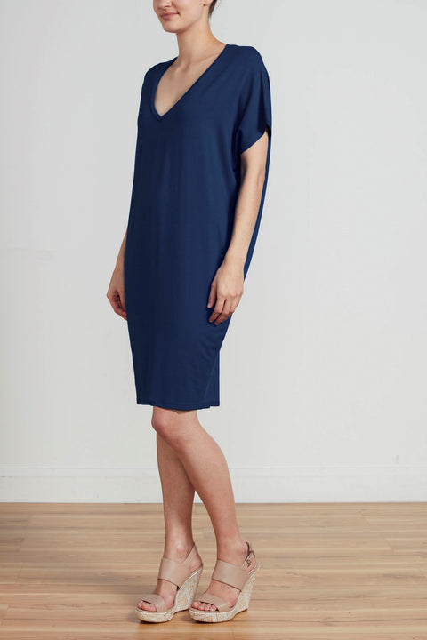 RELAXED FIT V NECK DRESS