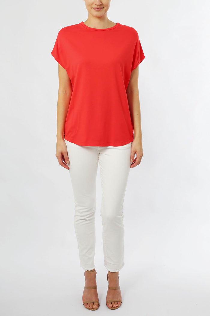 RELAXED FIT SCOOP TEE - FLAME
