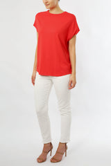 RELAXED FIT SCOOP TEE - FLAME